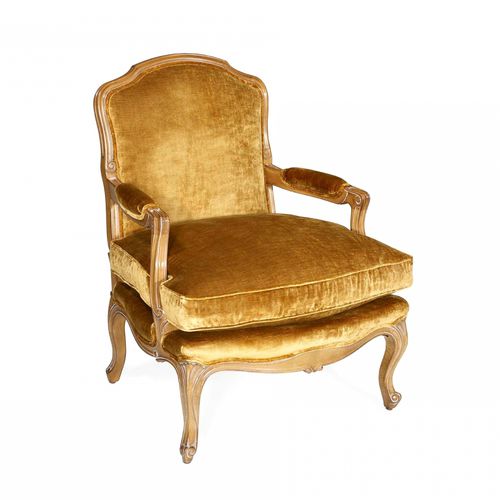 Fauteuil de style français - ROCHEFORT  - Oficina Inglesa - en tissu / en cuir / en chêne