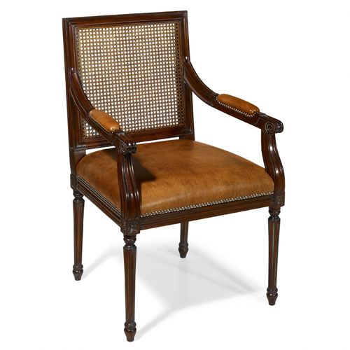Chaise de salle à manger de style Louis XVI - CLAUDE - Oficina Inglesa - d'intérieur / en tissu / en cuir