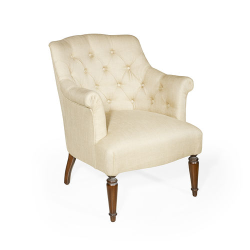 Fauteuil de style français - ELEGANCE - Oficina Inglesa - en tissu / en cuir / en chêne