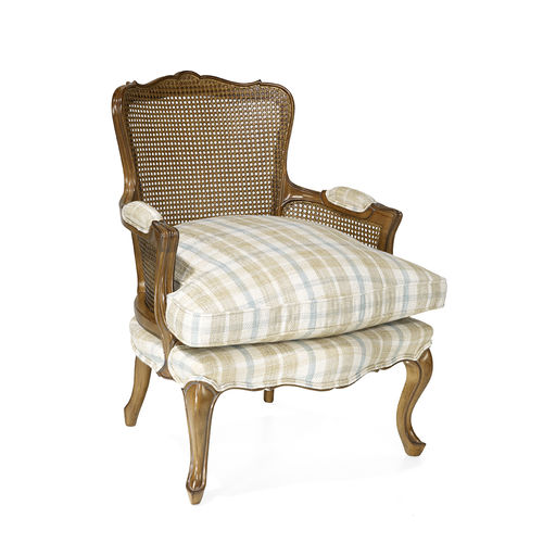Fauteuil Louis XV - CATHERINE - Oficina Inglesa - en tissu / en cuir / en chêne