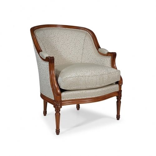 Fauteuil de style Louis XVI - VALLENCOURT - Oficina Inglesa - en tissu / en cuir / en chêne