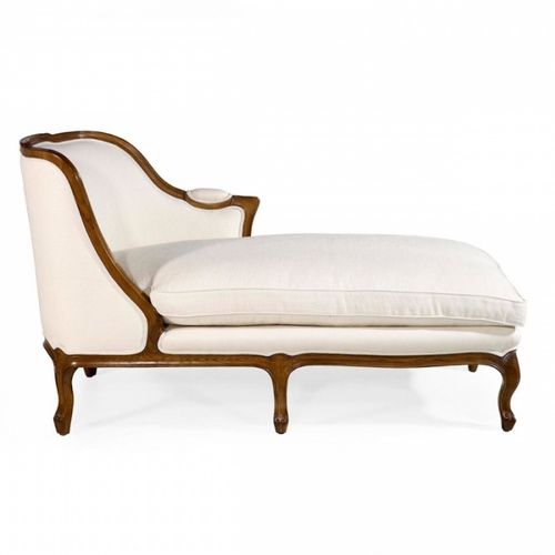 Méridienne de style Louis XV - ELÉONORE - Oficina Inglesa - en tissu / en cuir / en chêne