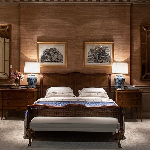 Lit double - CANED - Oficina Inglesa - king size / simple / de style Louis XV