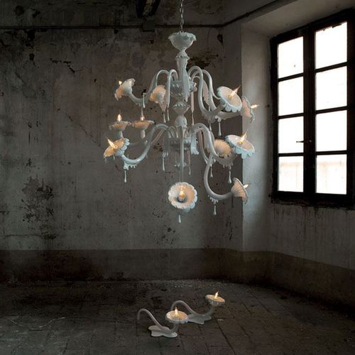 Lustre classique - AU REVOIR - KARMAN - en verre opalescent / 11 ampoules / professionnel