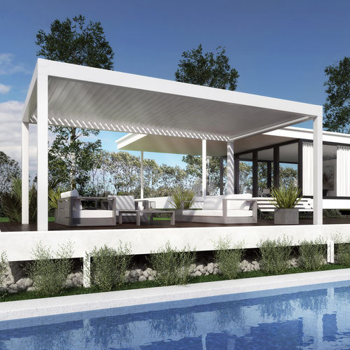 Pergola autoportée - BIOSHADE  - DIRELLO S.R.L - en aluminium / à lames orientables / sur mesure