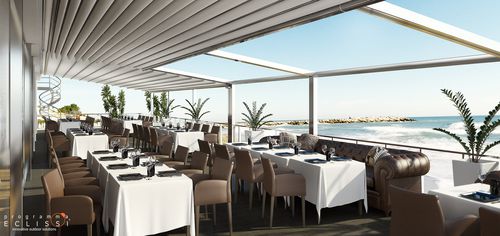 Pergola adossée - IMPERIUM - DIRELLO S.R.L - en aluminium / couverture coulissante en toile PVC / modulable