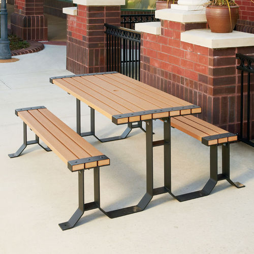 Ensemble table et bancs contemporain - WAINWRIGHT - ANOVA - en plastique recyclé / de jardin / professionnel