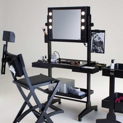 Coiffeuse contemporaine - L400 WITH FRAMED - CANTONI - en bois / pour salon de coiffure / rétroéclairée