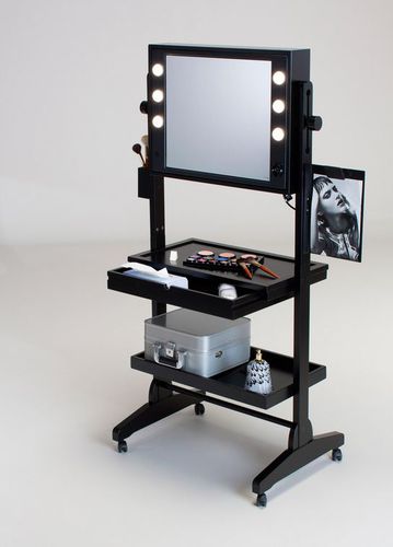 Coiffeuse contemporaine - L200X2 WITH DOUBLE FRAMED - CANTONI - en bois / pour salon de coiffure / rétroéclairée