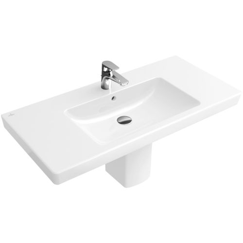 Vasque suspendue - SUBWAY 2.0:  717581 - Villeroy & Boch - en porcelaine / avec plan intégré / rectangulaire