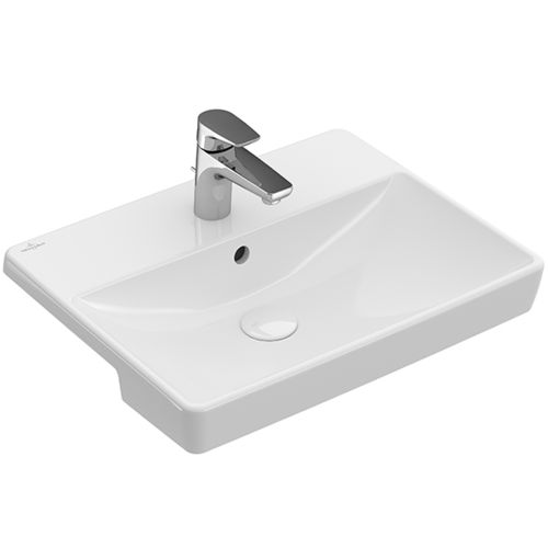 Vasque semi-encastrée - AVENTO : 4A0655 - Villeroy & Boch - en céramique / rectangulaire / contemporaine