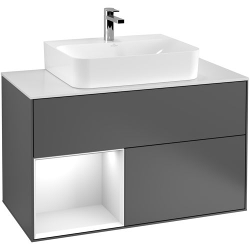 Meuble vasque suspendu - FINION : F11 - Villeroy & Boch - en bois laqué / contemporain / avec tiroirs