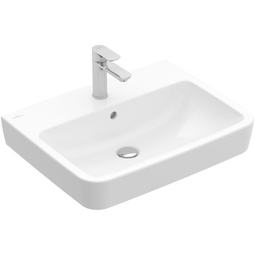 Vasque suspendue - O.NOVO: 4A4160 - Villeroy & Boch - en céramique / avec porte-serviettes intégré / rectangulaire