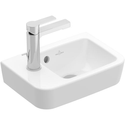 Vasque suspendue - O.NOVO: 434236 - Villeroy & Boch - en céramique / avec mitigeur / rectangulaire