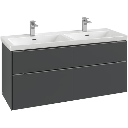 Meuble vasque double - SUBWAY 3.0: C56801 - Villeroy & Boch - suspendu / en bois / contemporain