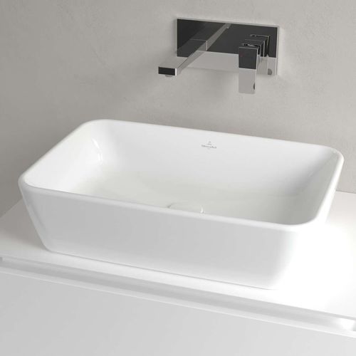 Vasque à poser - 5A276001 - Villeroy & Boch - en céramique / carrée / sans trou