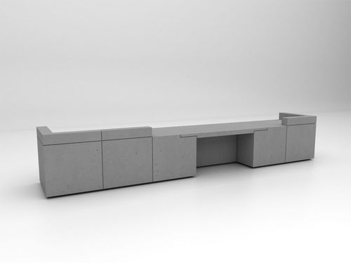 Banque d'accueil modulable - LINTEL 5 - ISOMI - en béton