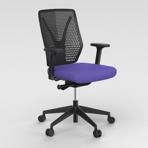 Chaise de bureau contemporaine - WHY - Mobel Línea - d'intérieur / en résille / tapissée