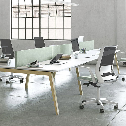 Bureau pour open space - BORN - Mobel Línea - sur pied / pour 6 personnes / contemporain