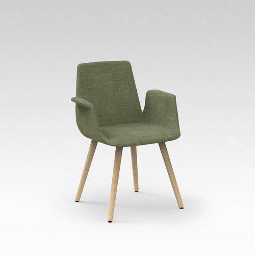 Fauteuil contemporain - RAN - Mobel Línea - en mousse / en bois / avec dossier haut