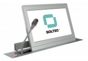 Écran tactile pour table de conférence - SRET156A-15 - SOLTEC S.L. - sur plan / motorisé / rétractable