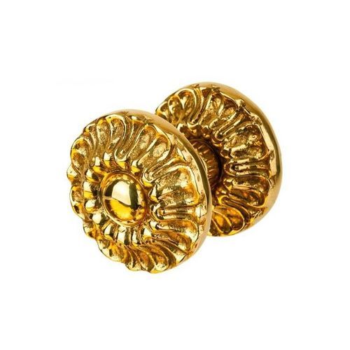 Bouton de porte classique - Marguerite - DCG PICARDIE - en laiton / satiné / poli