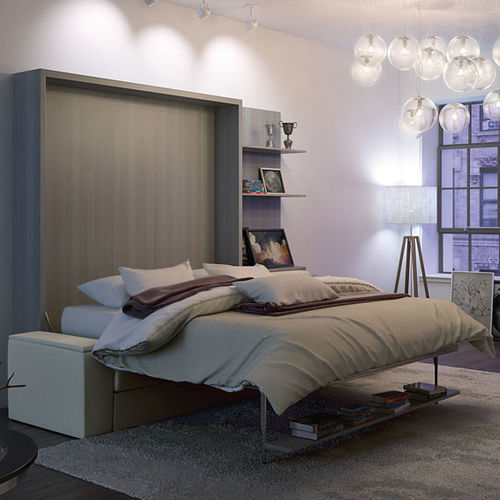Lit escamotable - GHOST - smqrt beds - double / contemporain / avec étagère intégrée