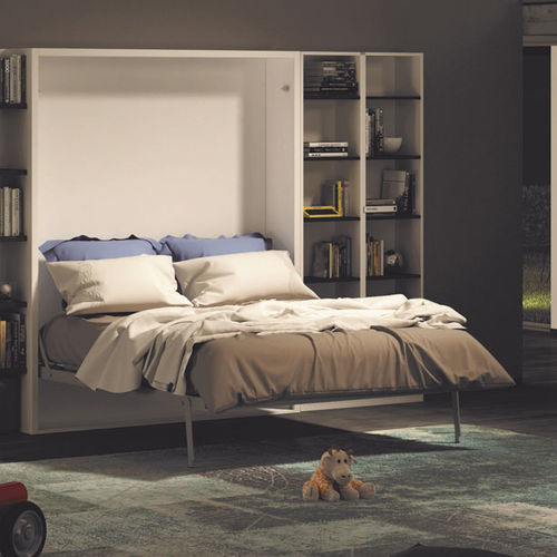 Lit escamotable - FLAT - smqrt beds - double / contemporain / avec étagère intégrée