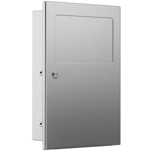 Poubelle de salle de bain - P750 - Duten - encastrable / en acier inoxydable brossé / avec couvercle