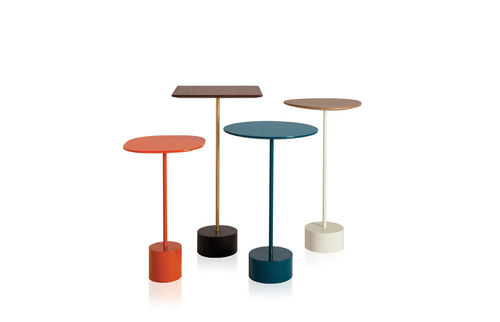 Table d'appoint contemporaine - JARDIM - SOLLOS - en bois / en marbre / ronde