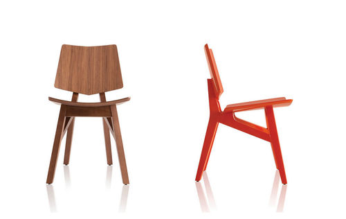 Chaise contemporaine - IPANEMA - SOLLOS - en chêne / en contreplaqué moulé / en noyer