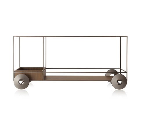 Chariot de service - TECA - SOLLOS - pour cuisine professionnelle / en acier / en bois massif