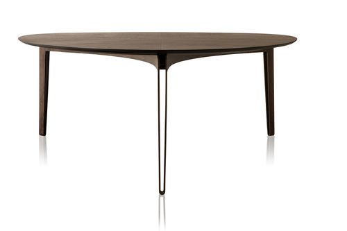 Table contemporaine - BANK - SOLLOS - en acier / avec piètement en acier / triangulaire