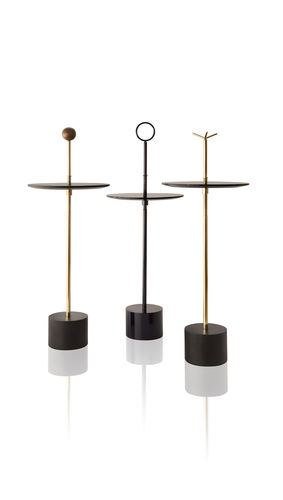 Table d'appoint contemporaine - CIGG - SOLLOS - en marbre / en laiton / ronde