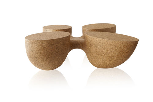 Table basse contemporaine - ROOTS - SOLLOS - en bois massif / ronde / résidentielle