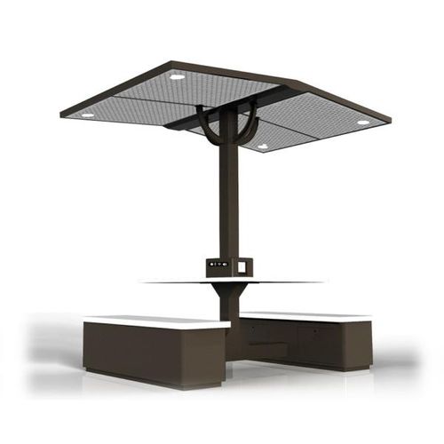 Table de pique-nique contemporaine - WYC series - The solar range - en acier inoxydable / avec piètement en acier inoxydable / avec piètement en composite