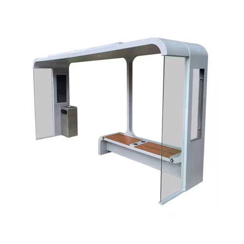 Abribus en verre - WYS1818-WG - The solar range - en inox / avec banc / LED