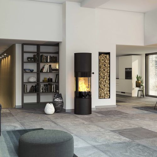 Poêle à bois - VIVA 160 L - Attika Feuer AG - 5 kW - 10 kW / au sol / à 3 faces