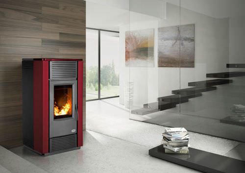 Poêle chaudière à granulés - LONDRA  - KARMEK ONE SRL - contemporain / en acier