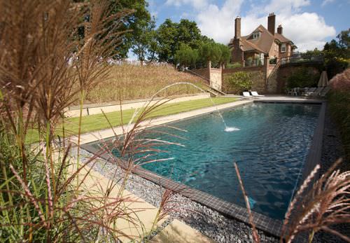Piscine naturelle - LANDSCAPED GARDENS - GUNCAST SWIMMING POOLS - d'extérieur / enterrée / en pierre