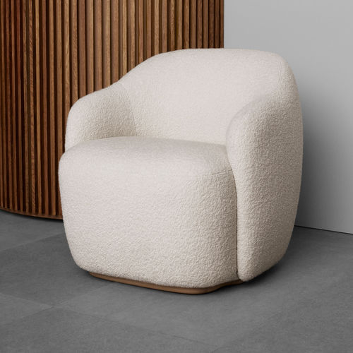 Fauteuil contemporain - BARBA - Fogia - en cuir / en tissu / blanc