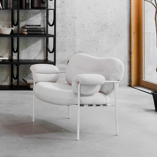 Fauteuil visiteur contemporain - BOLLO - Fogia - en cuir / en tissu / en métal