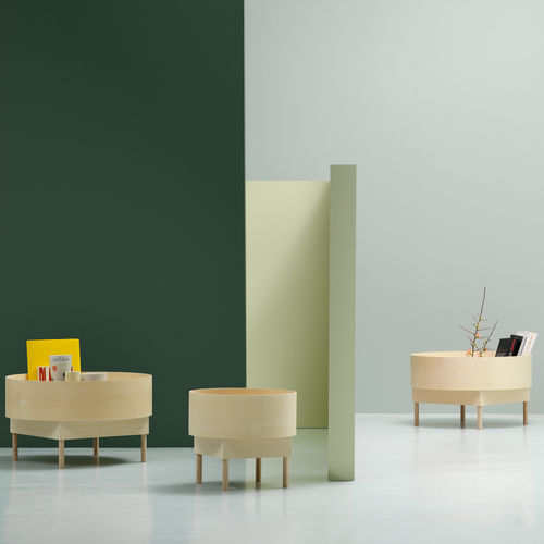 Table basse contemporaine - BOWL - Fogia - en frêne / avec piètement en frêne / ronde