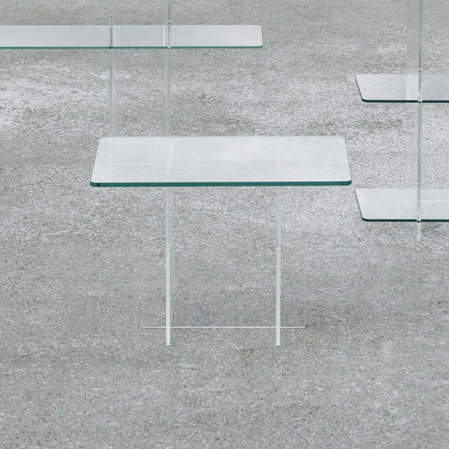 Table d'appoint contemporaine - COMBIPLEX - Fogia - en Plexiglas® / avec piètement en verre / rectangulaire