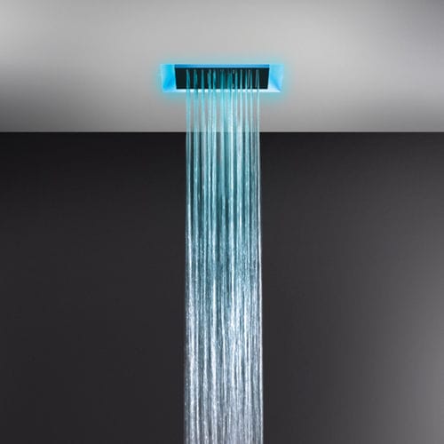 Pommeau de douche encastrable au plafond - 57305 - GESSI SPA - carré / pluie / avec chromothérapie