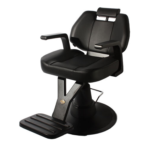 Fauteuil de barbier en métal chromé - LIBERTY - FEDERICO MARTINEZ FM - en simili cuir / avec repose-pieds / avec repose-tête