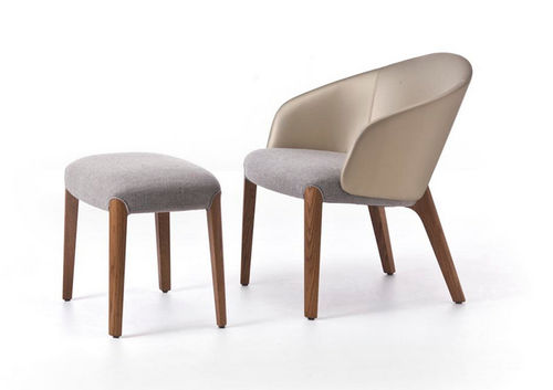 Tabouret contemporain - BELLEVUE - Very Wood - en hêtre / en textile / gris