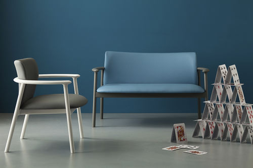 Banquette contemporaine - LORD - Very Wood - en tissu / en cuir / en frêne