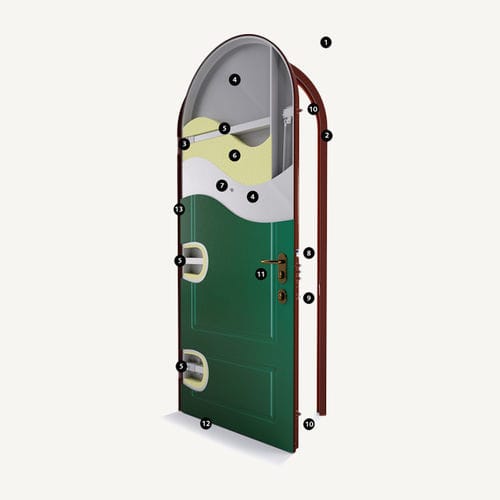 Porte cintrée - 884 - Di.Bi. Porte Blindate - d'entrée / en acier galvanisé / battante
