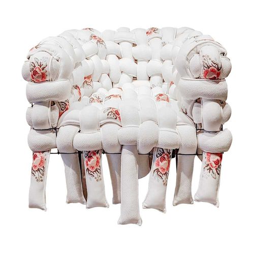 Fauteuil design original - UNDERCONSTRUCTION - A lot of Brasil - en tissu / en acier peint / blanc
